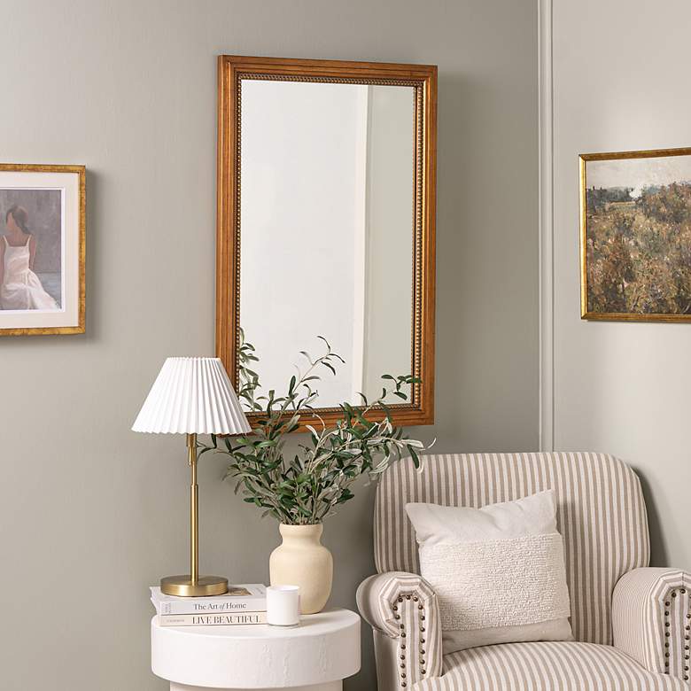 Image 7 Cooper Classics Corinne 38" High Gold Finish Wood Wall Mirror more views