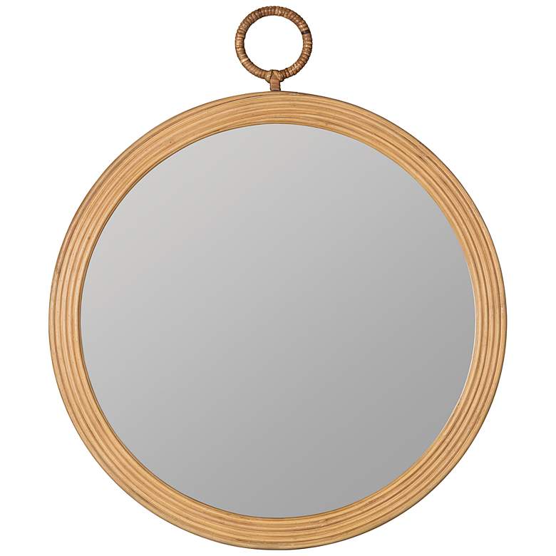 Image 2 Cooper Classics Deena Natural 32" Round Wall Mirror