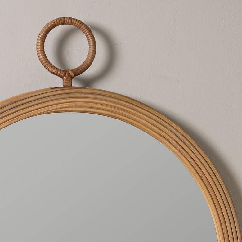 Image 4 Cooper Classics Deena Natural 32" Round Wall Mirror more views