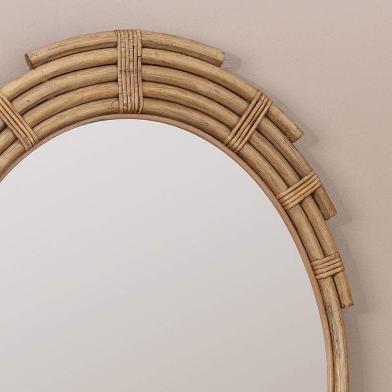 Image 4 Cooper Classics Derrick Natural 24" x 33" Oval Wall Mirror more views