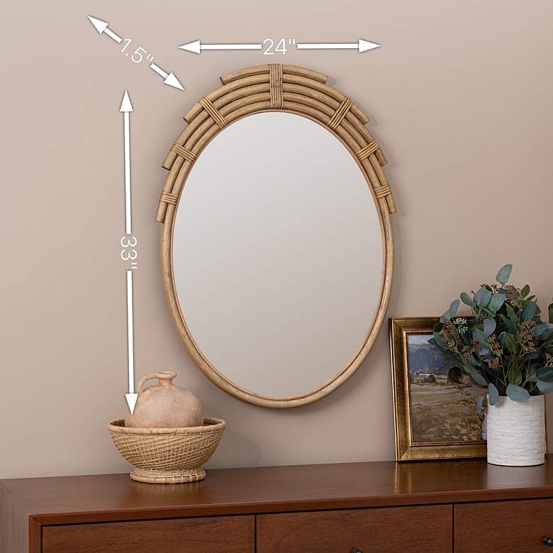 Image 7 Cooper Classics Derrick Natural 24 inch x 33 inch Oval Wall Mirror more views