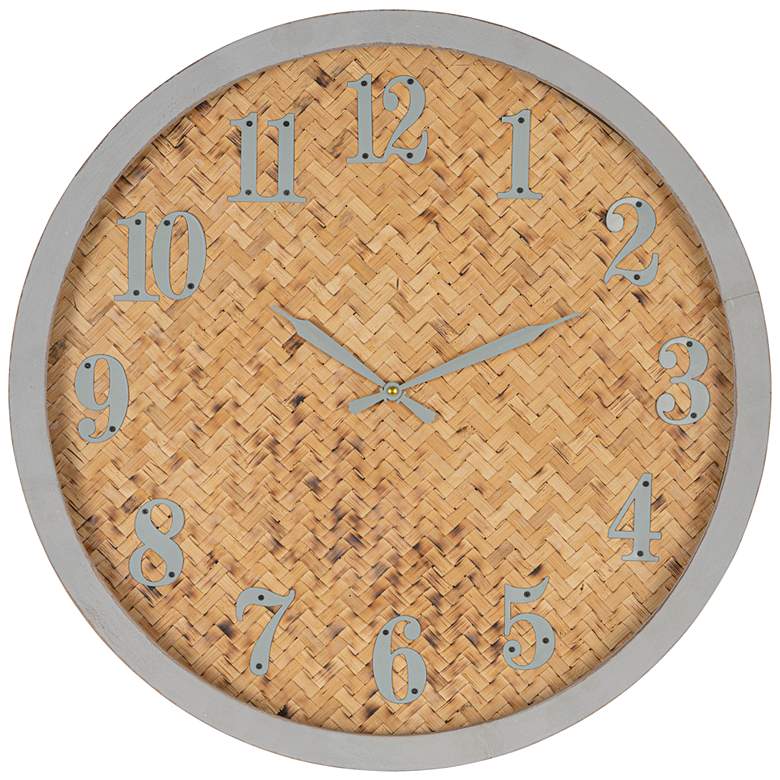 Image 2 Cooper Classics Desra Natural Gray 23 1/2" Round Wall Clock