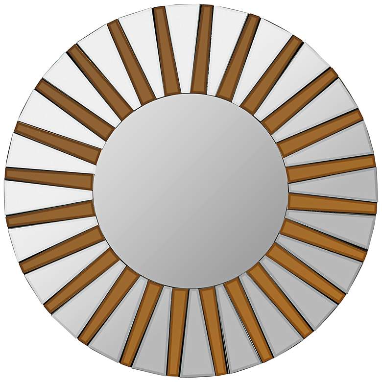 Image 1 Cooper Classics Emele 36" Sunburst Wood Wall Mirror