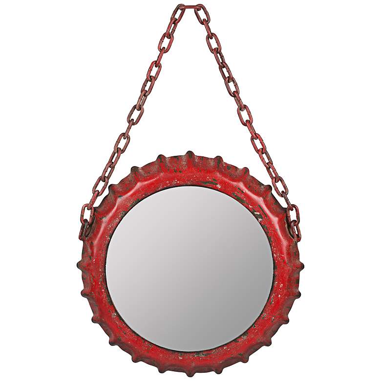 Image 1 Cooper Classics Emerson Aged Red 14 inch x 22 1/4 inch Wall Mirror