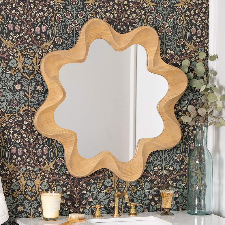 Image 1 Cooper Classics Emerson Natural 36" Sunburst Wall Mirror