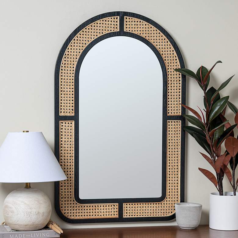 Image 1 Cooper Classics Emma Natural and Black 24 inch x 38 inch Wall Mirror