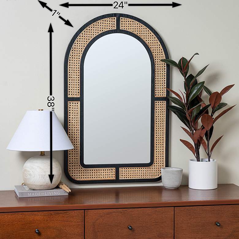 Image 7 Cooper Classics Emma Natural and Black 24 inch x 38 inch Wall Mirror more views