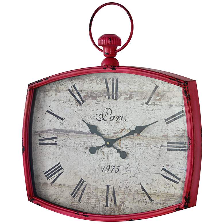 Image 1 Cooper Classics Emmeline Distressed Pink 26 inchH Wall Clock