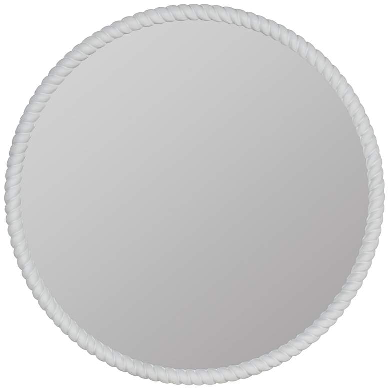 Image 2 Cooper Classics Eva Matte White 34" Round Wall Mirror
