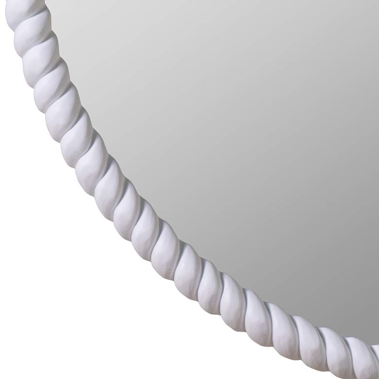 Image 3 Cooper Classics Eva Matte White 34" Round Wall Mirror more views
