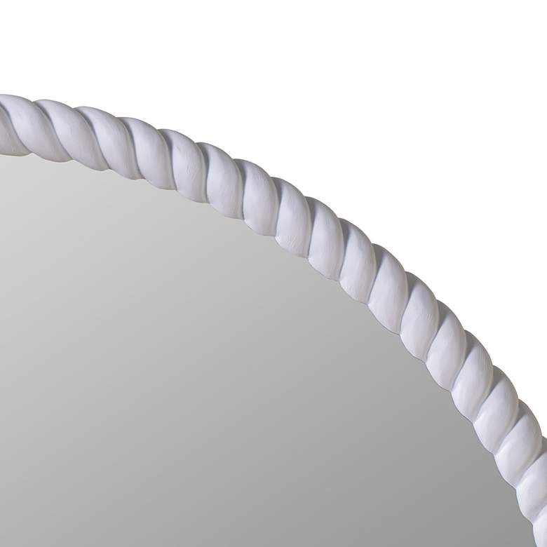 Image 4 Cooper Classics Eva Matte White 34" Round Wall Mirror more views