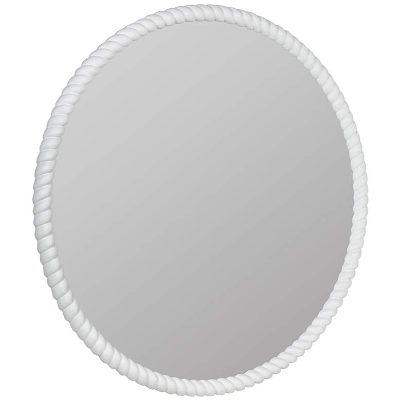 Image 5 Cooper Classics Eva Matte White 34" Round Wall Mirror more views