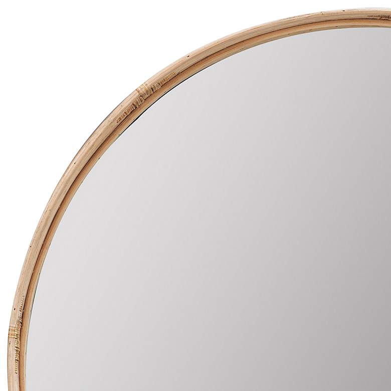 Image 3 Cooper Classics Evan Natural Wood 34 3/4 inch Round Wall Mirror more views