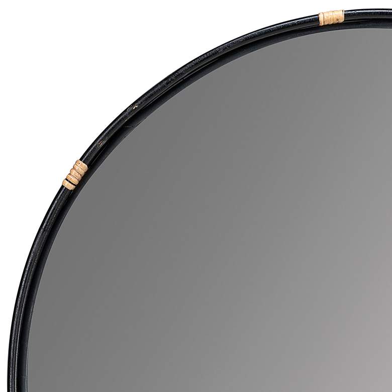 Image 3 Cooper Classics Evan Shiny Black Wood 34" Round Wall Mirror more views