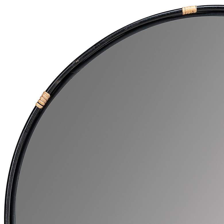 Image 3 Cooper Classics Evan Shiny Black Wood 34 inch Round Wall Mirror more views