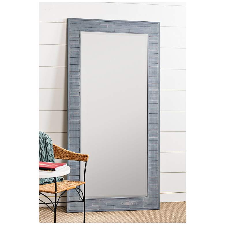 Image 1 Cooper Classics Evelyn Blue Wash 36 inch x 72 inch Floor Mirror