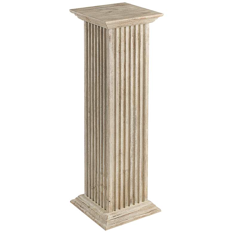 Image 1 Cooper Classics Fluted Square 30 inch High Whitewash Pedestal