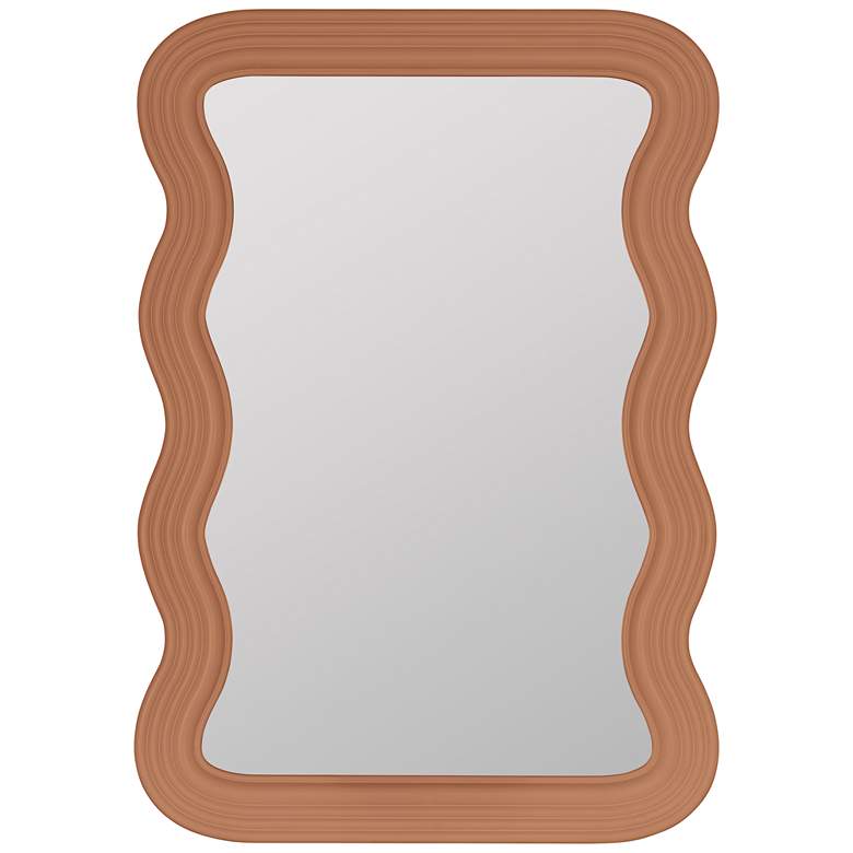 Image 1 Cooper Classics Frances 40" High Pumpkin Spice Brown Wood Wall Mirror