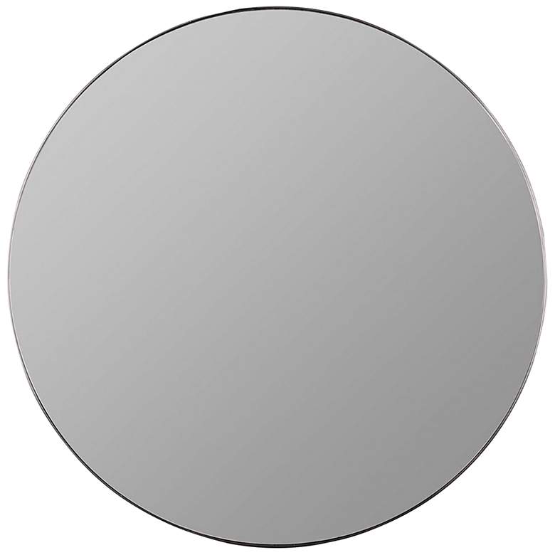 Image 1 Cooper Classics Franco Matte Black 34" Round Wall Mirror