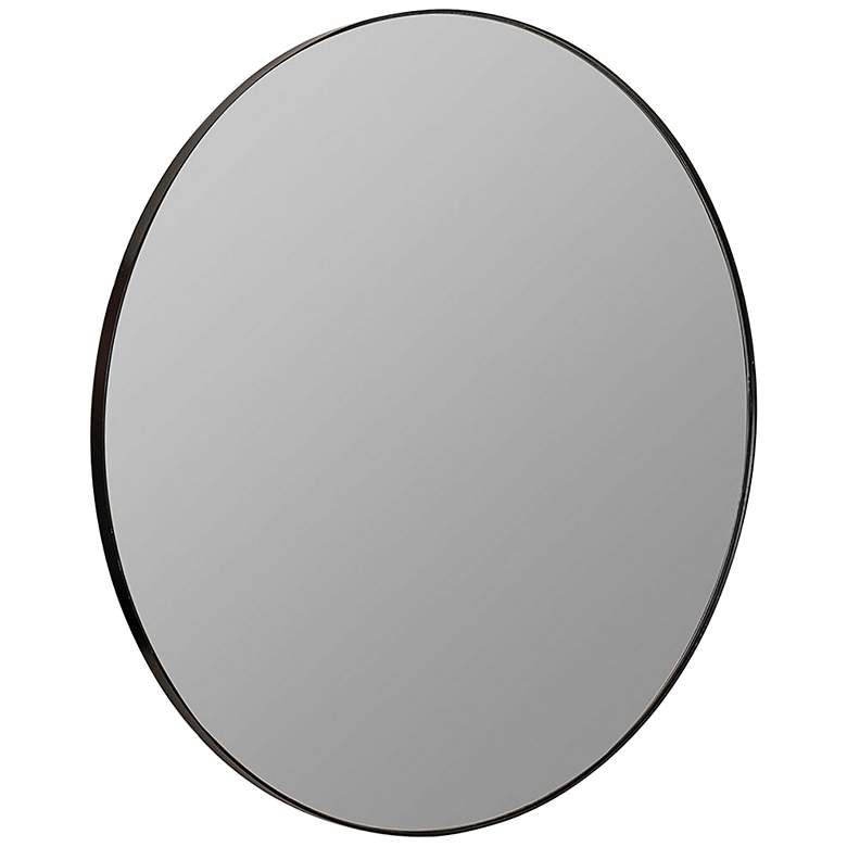 Image 3 Cooper Classics Franco Matte Black 34" Round Wall Mirror more views