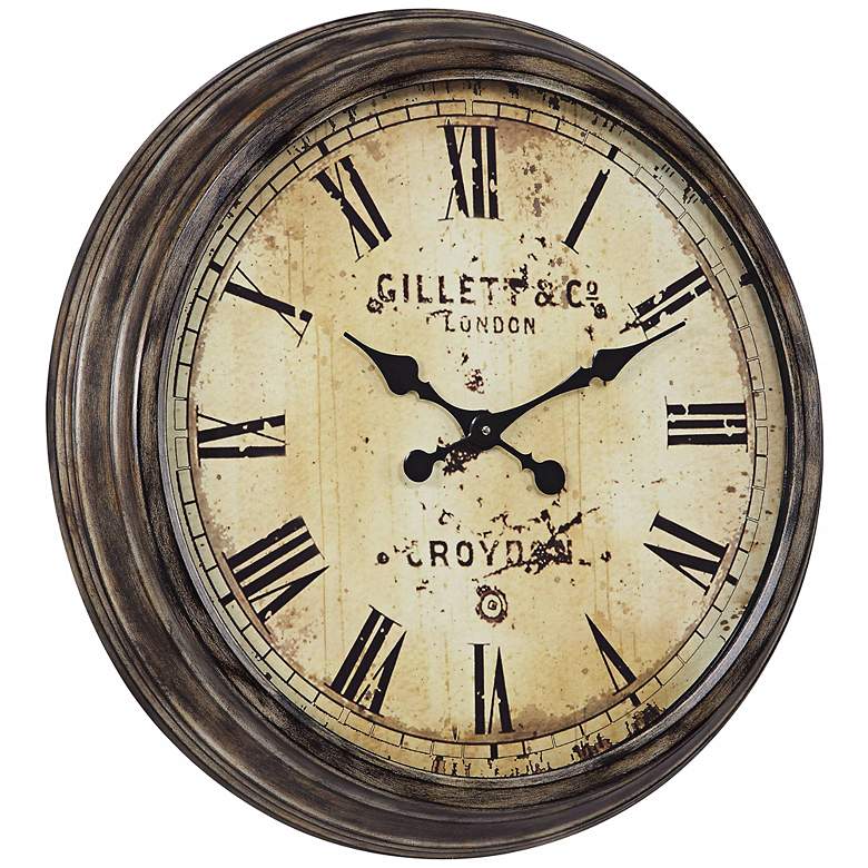 Image 1 Cooper Classics Frye 27 1/2 inch Wide Aged Wall Clock