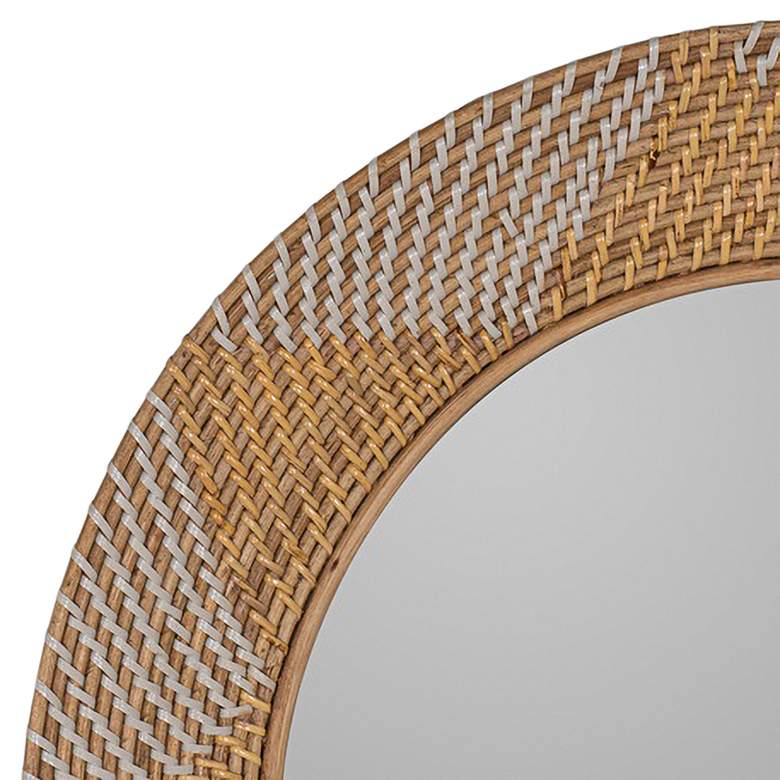 Image 2 Cooper Classics George Natural Wood 31" Round Wall Mirror more views