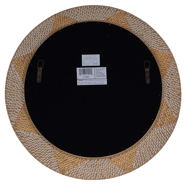 Image 3 Cooper Classics George Natural Wood 31" Round Wall Mirror more views