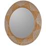 Cooper Classics George Natural Wood 31" Round Wall Mirror