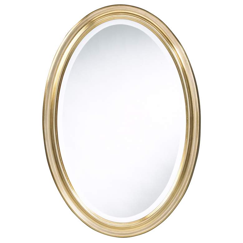 Image 1 Cooper Classics Gold Blake 31 1/2 inch High Oval Wall Mirror