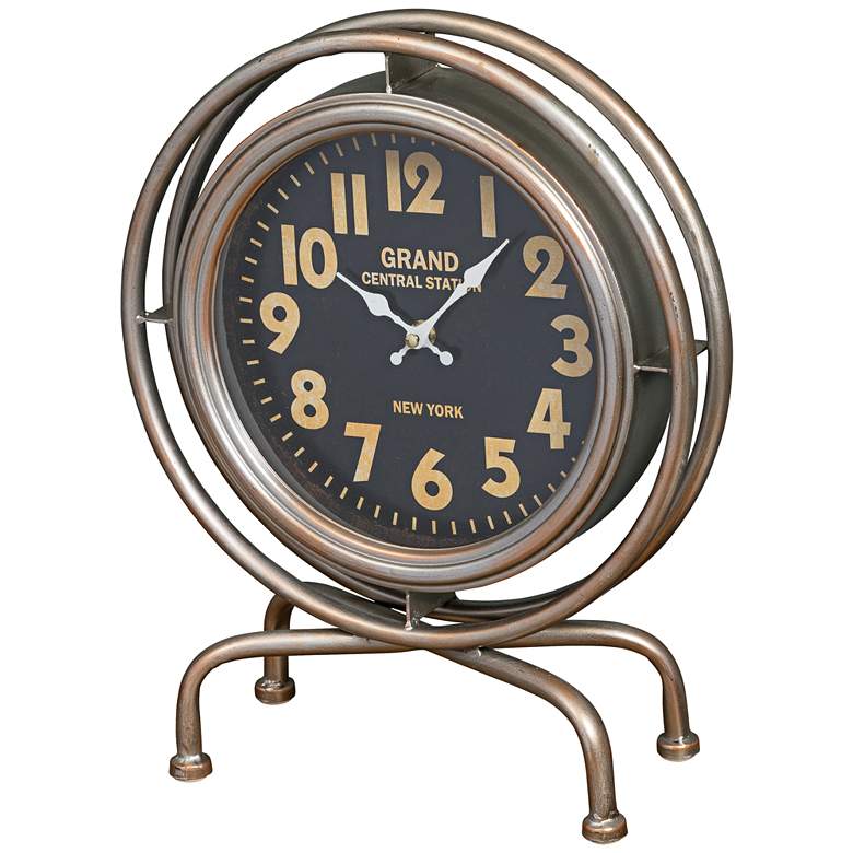 Image 1 Cooper Classics Grande Silver 15 inch High Table Clock