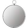 Cooper Classics Griffin Shiny Gray 25 1/2" Round Wall Mirror