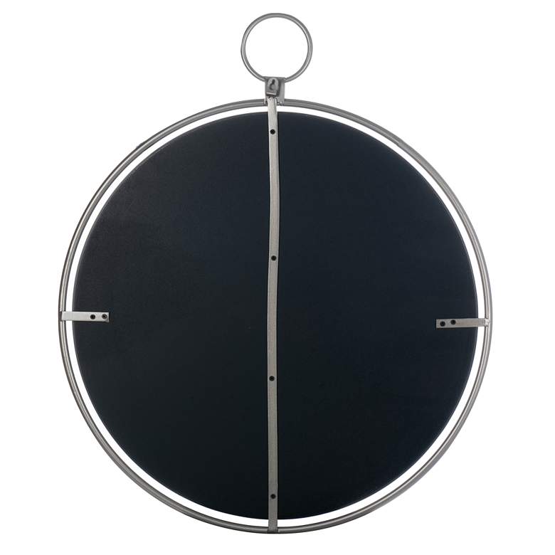 Image 4 Cooper Classics Griffin Shiny Gray 25 1/2" Round Wall Mirror more views
