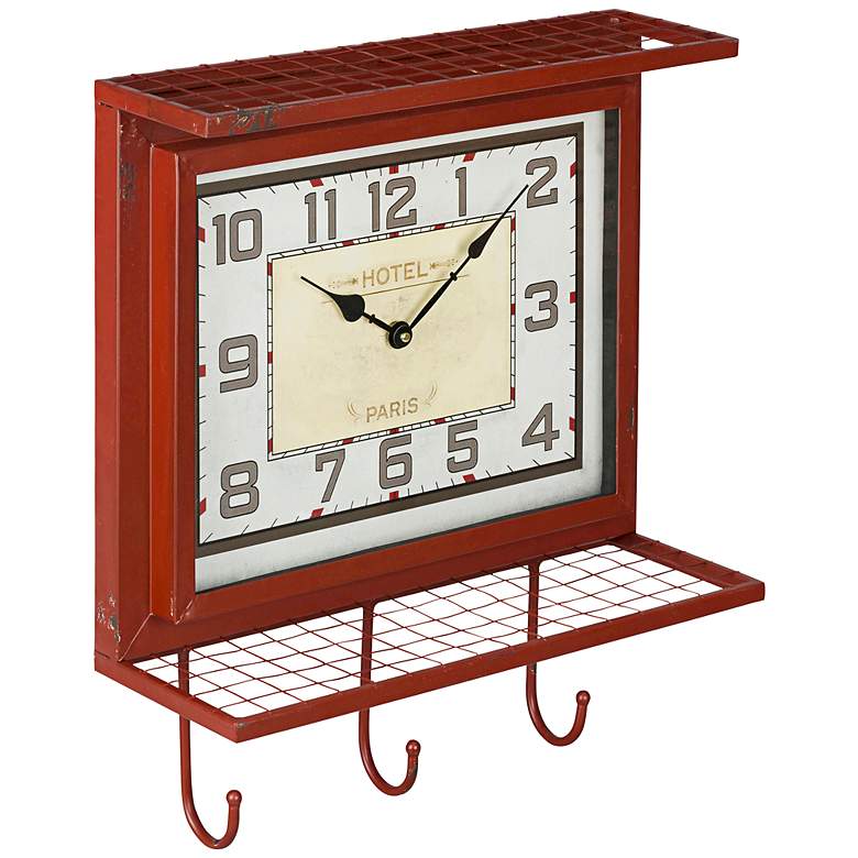 Image 1 Cooper Classics Griffon Worn Red 18 inch High Wall Clock
