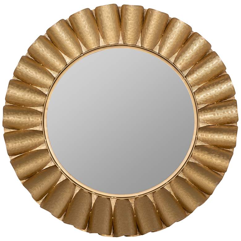 Image 1 Cooper Classics Harlow Metallic Gold 36" Round Wall Mirror