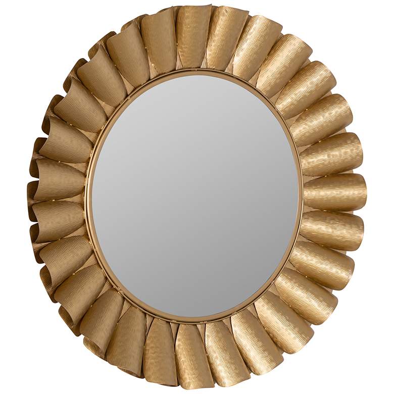 Image 2 Cooper Classics Harlow Metallic Gold 36" Round Wall Mirror more views