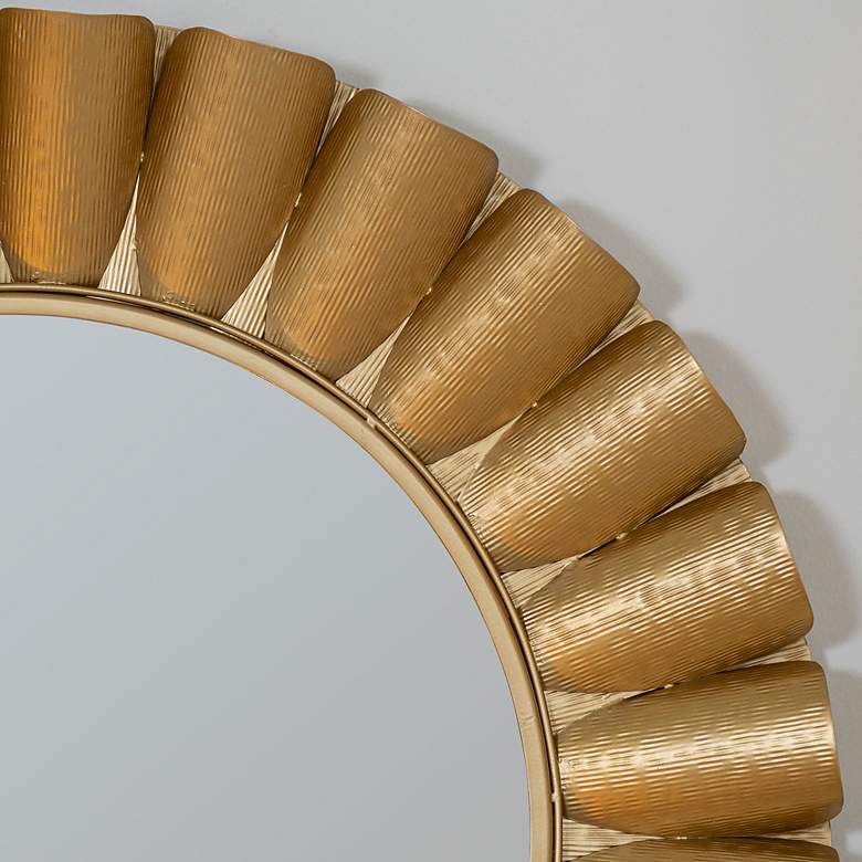 Image 6 Cooper Classics Harlow Metallic Gold 36" Round Wall Mirror more views