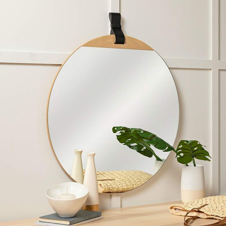 Image 1 Cooper Classics Heppner Natural Wood 30 inch Round Wall Mirror
