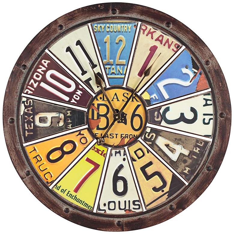 Image 1 Cooper Classics Hildale Brown 26 3/4 inch Round Wall Clock