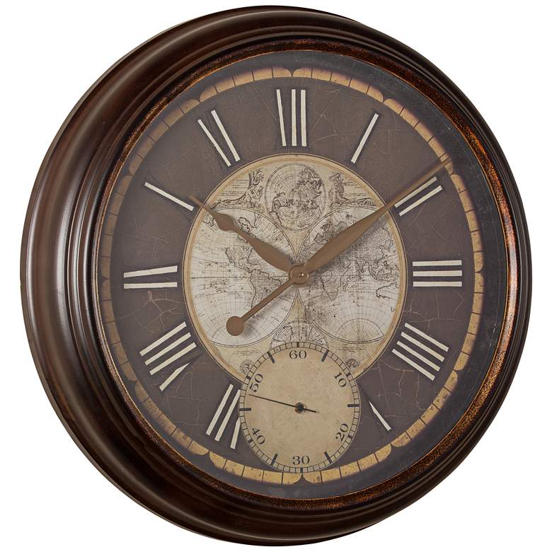 Image 1 Cooper Classics Hillis Natural Brown 25 inch Round Wall Clock