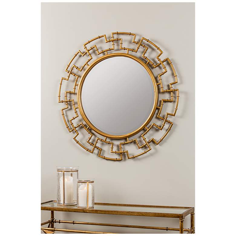 Image 1 Cooper Classics Jasmine Gold 36 inch Round Wall Mirror