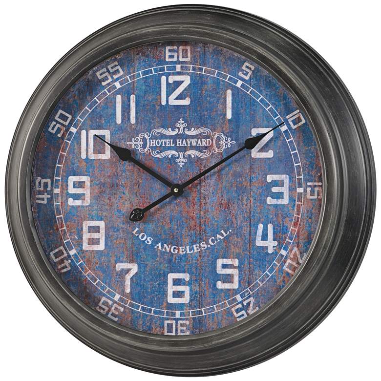 Image 1 Cooper Classics Joella Blue 26 1/2 inch Round Wall Clock