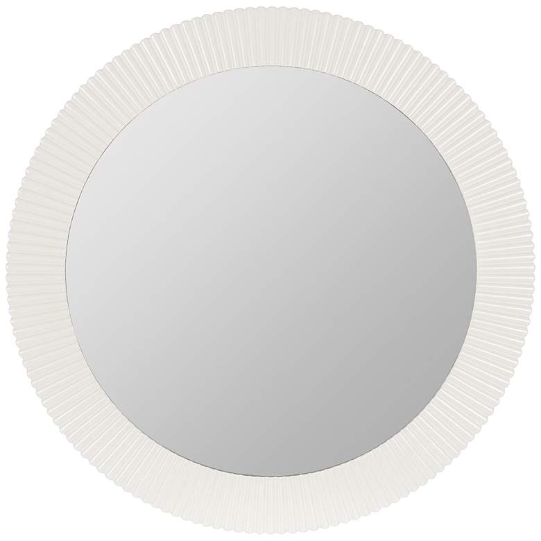 Image 2 Cooper Classics Josia Glossy White 36" Round Wall Mirror