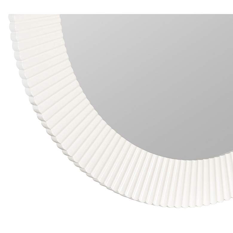 Image 3 Cooper Classics Josia Glossy White 36" Round Wall Mirror more views