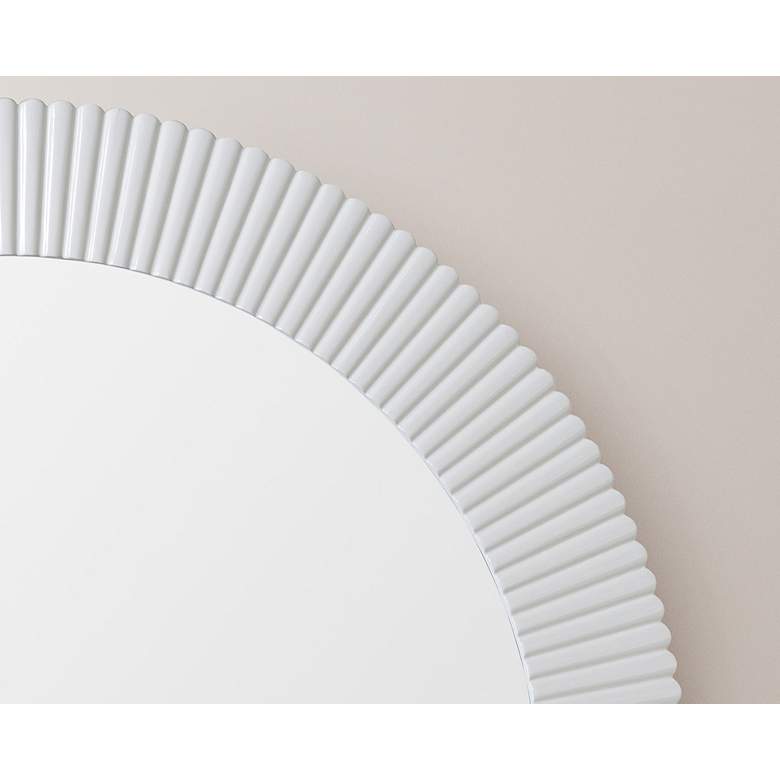 Image 4 Cooper Classics Josia Glossy White 36" Round Wall Mirror more views