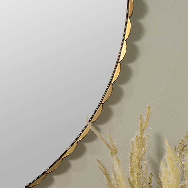 Image 6 Cooper Classics Jules Gold Metal 31 1/2" Round Wall Mirror more views