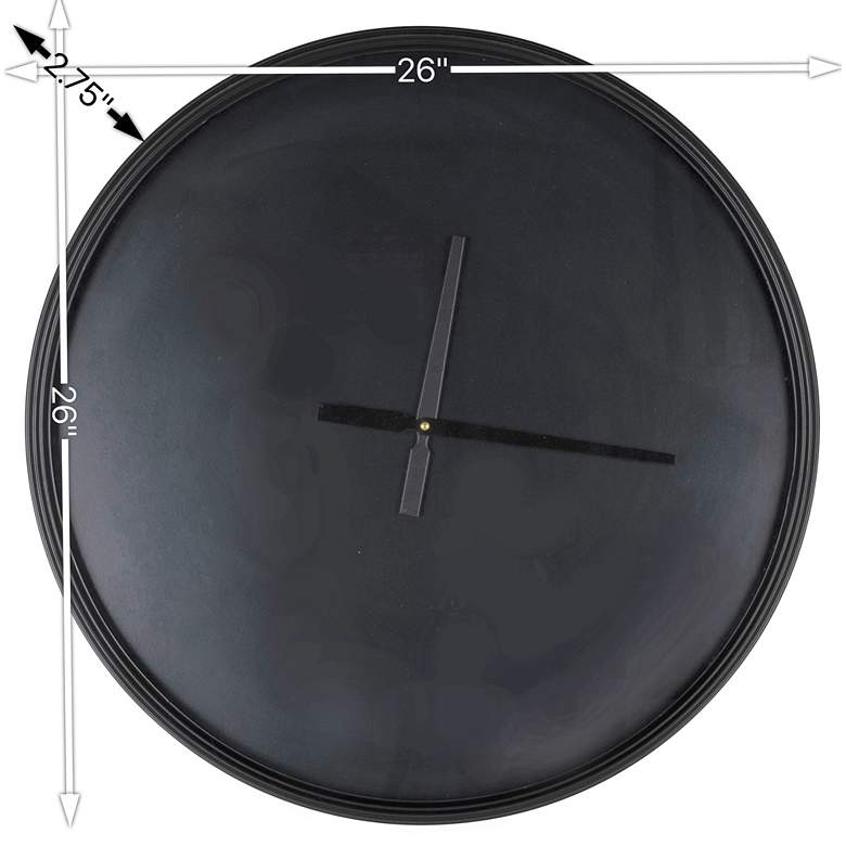 Image 7 Cooper Classics Kellyn Matte Black 26 inch Round Wall Clock more views
