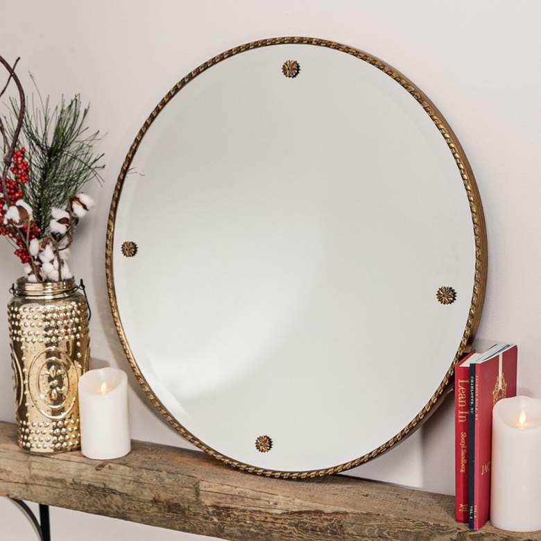 Image 1 Cooper Classics Keynes 29 inch Round Decorative Wall Mirror