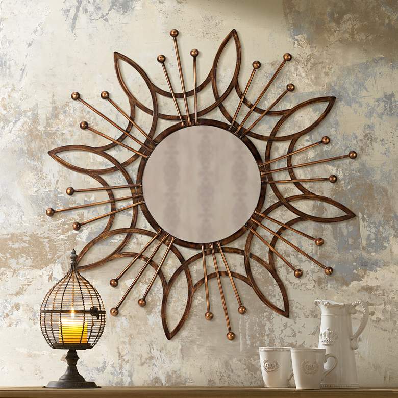 Image 1 Cooper Classics Krishna 36" Round Wall Mirror