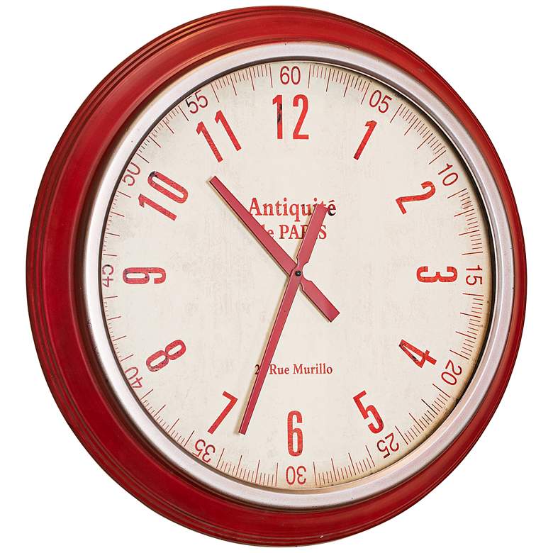 Image 1 Cooper Classics Layla Red 26 inch Round Wall Clock