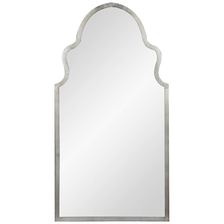 Image 1 Cooper Classics Leighton 37 1/2" High Arch Top Silver Leaf Wall Mirror